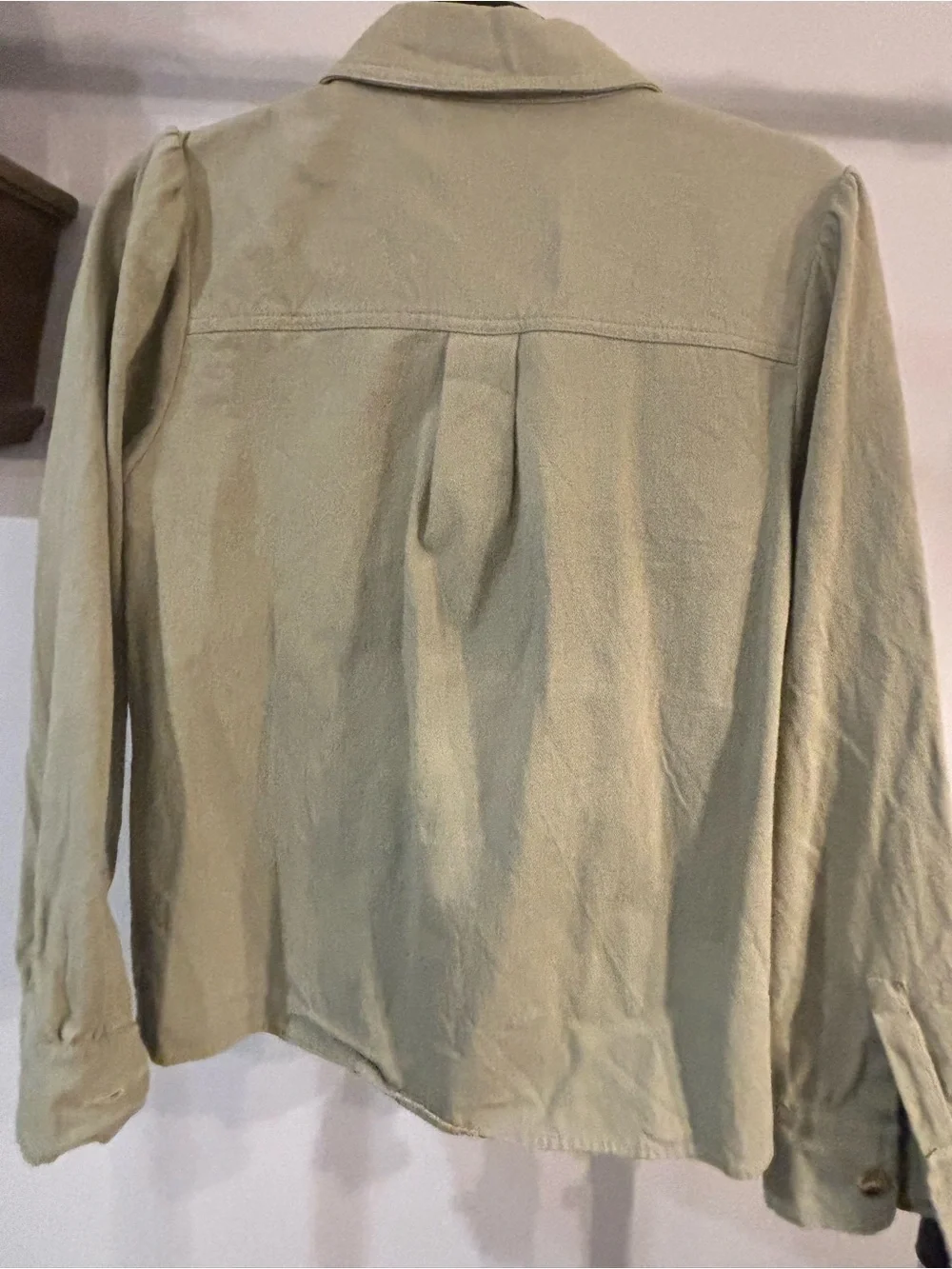 Greylin Alexia Cotton Twill Puff Sleeve Shirt Jacket size small